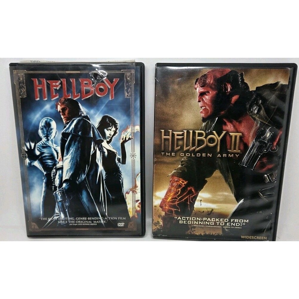 Hellboy & Hellboy II DVD Movie Lot Ron Perlman Guillermo Del Toro Dark Horse